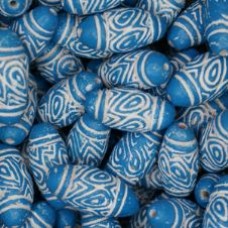 Large Oval Clay Beads, Aqua, Pack of 5